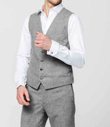 Light grey tweed city vest