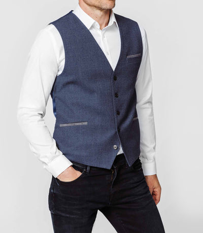 Gilet micro - motif bleu - IZAC