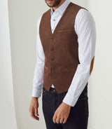 Orecord" light brown velvet city vest