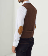 Orecord" light brown velvet city vest