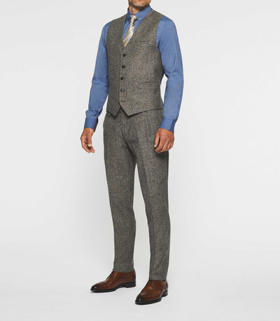 Gilet de costume en tweed marron XSABLE - IZAC