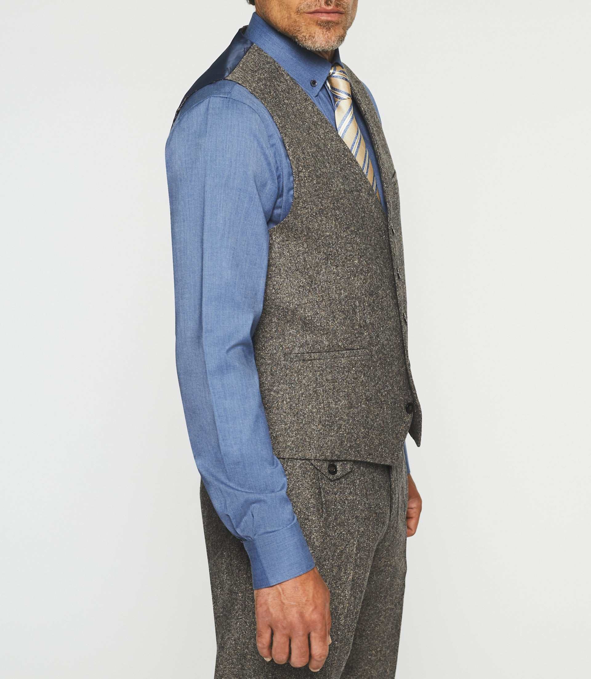 Brown tweed suit vest XSABLE