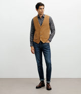 Gilet ville en velours côtelé camel - IZAC