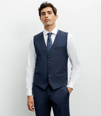 Gilet ville avec laine majoritaire bleu - IZAC