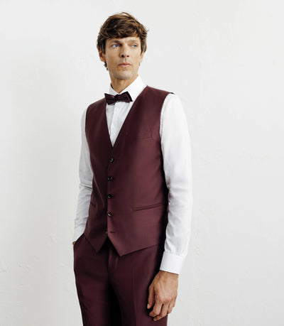 Gilet ville avec laine majoritaire prune - IZAC