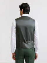 Dark green wool-blend city vest
