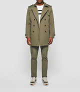 Hamilton" khaki double-breasted trench coat