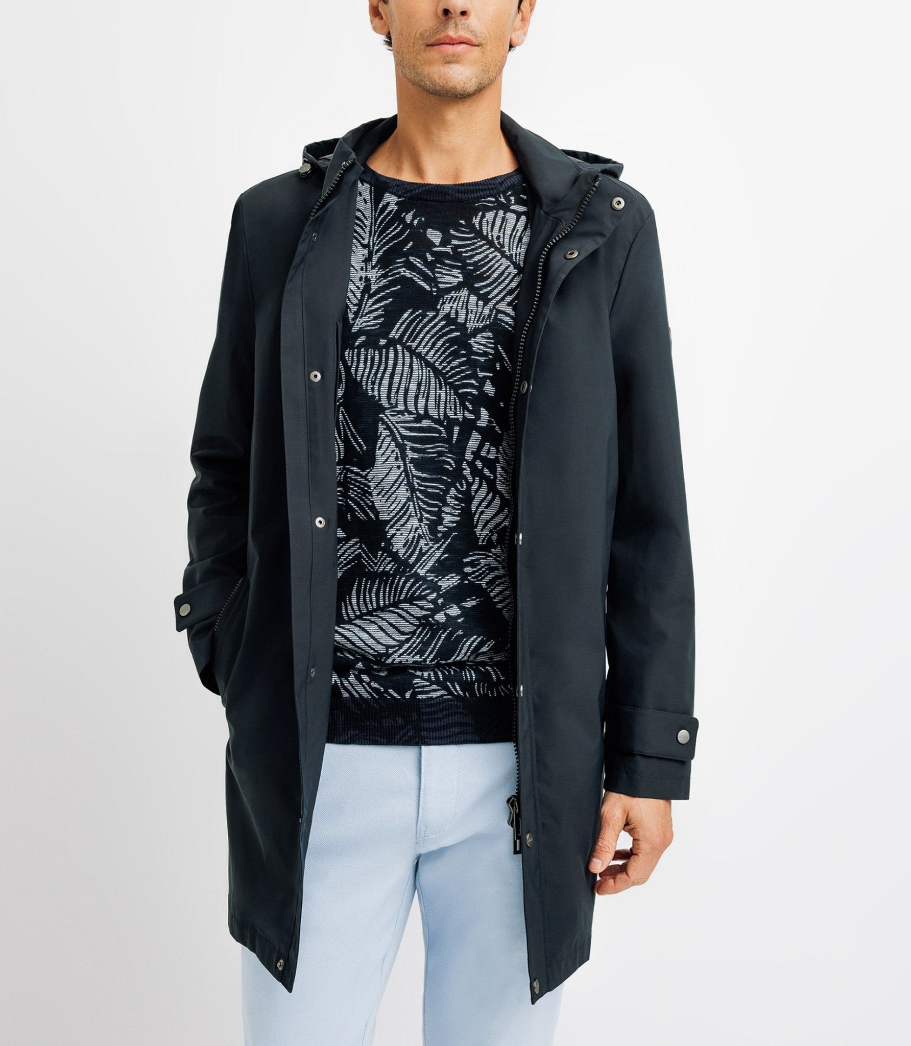 Blouson parka à capuche sport marine - IZAC