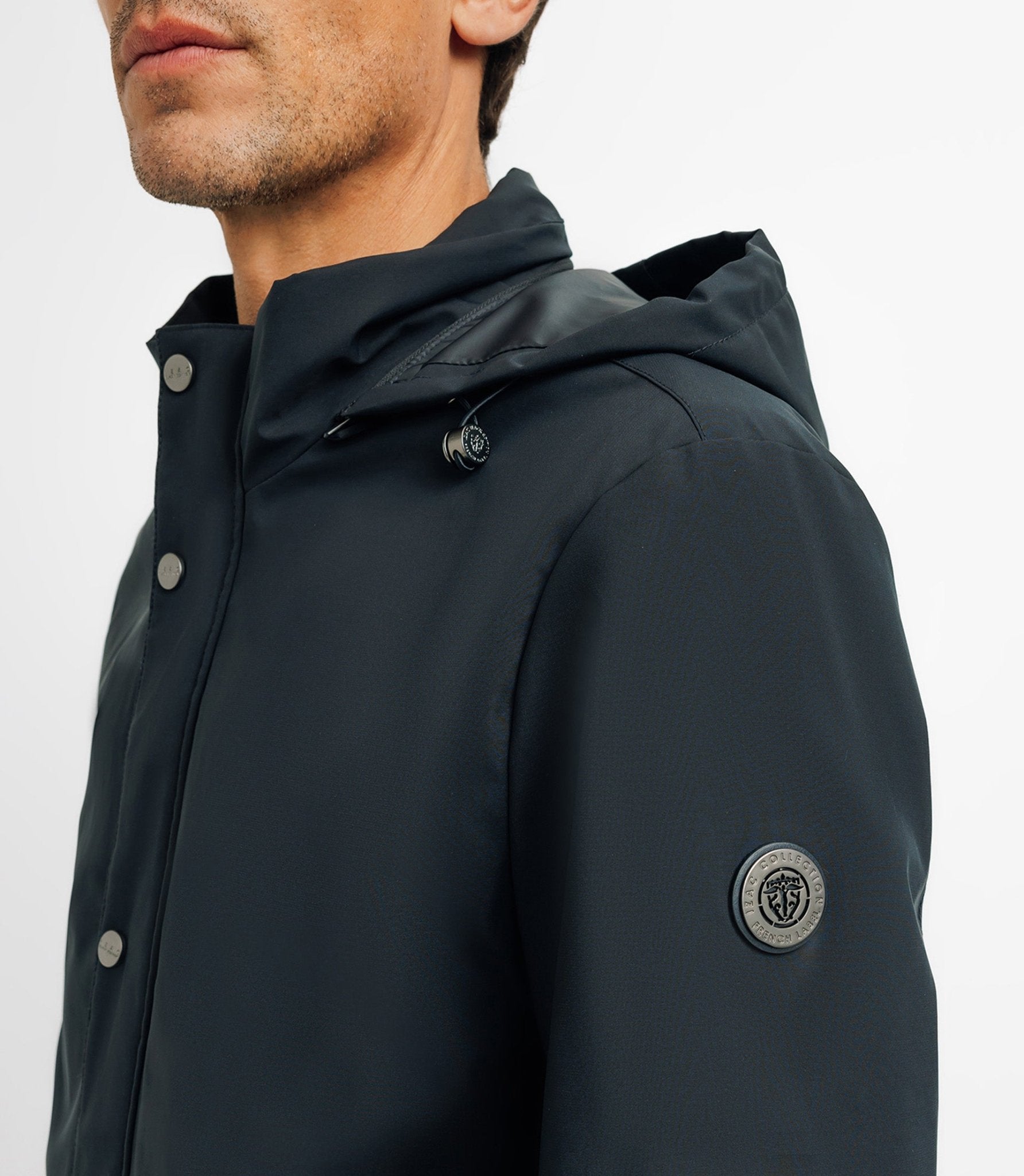 Blouson parka à capuche sport marine - IZAC