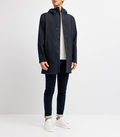 Blouson parka longue marine - IZAC