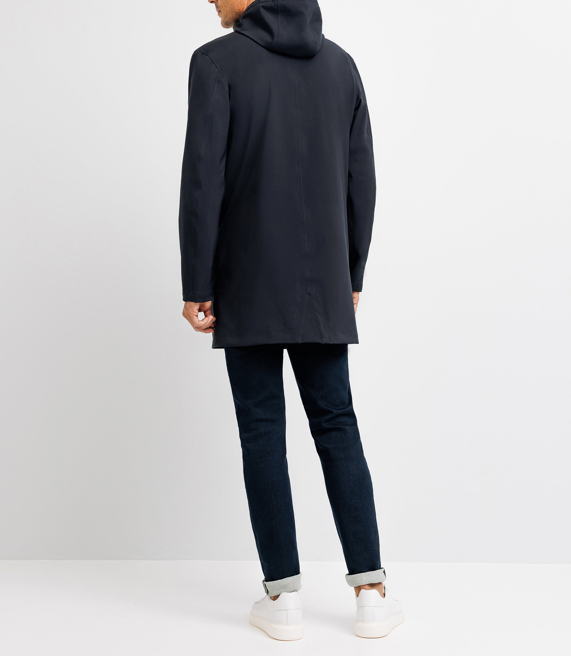 Blouson parka longue marine - IZAC