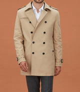 Yve" beige mid-length trench coat