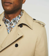 Beige cotton double-breasted trench coat IDANO