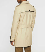 Beige cotton double-breasted trench coat IDANO