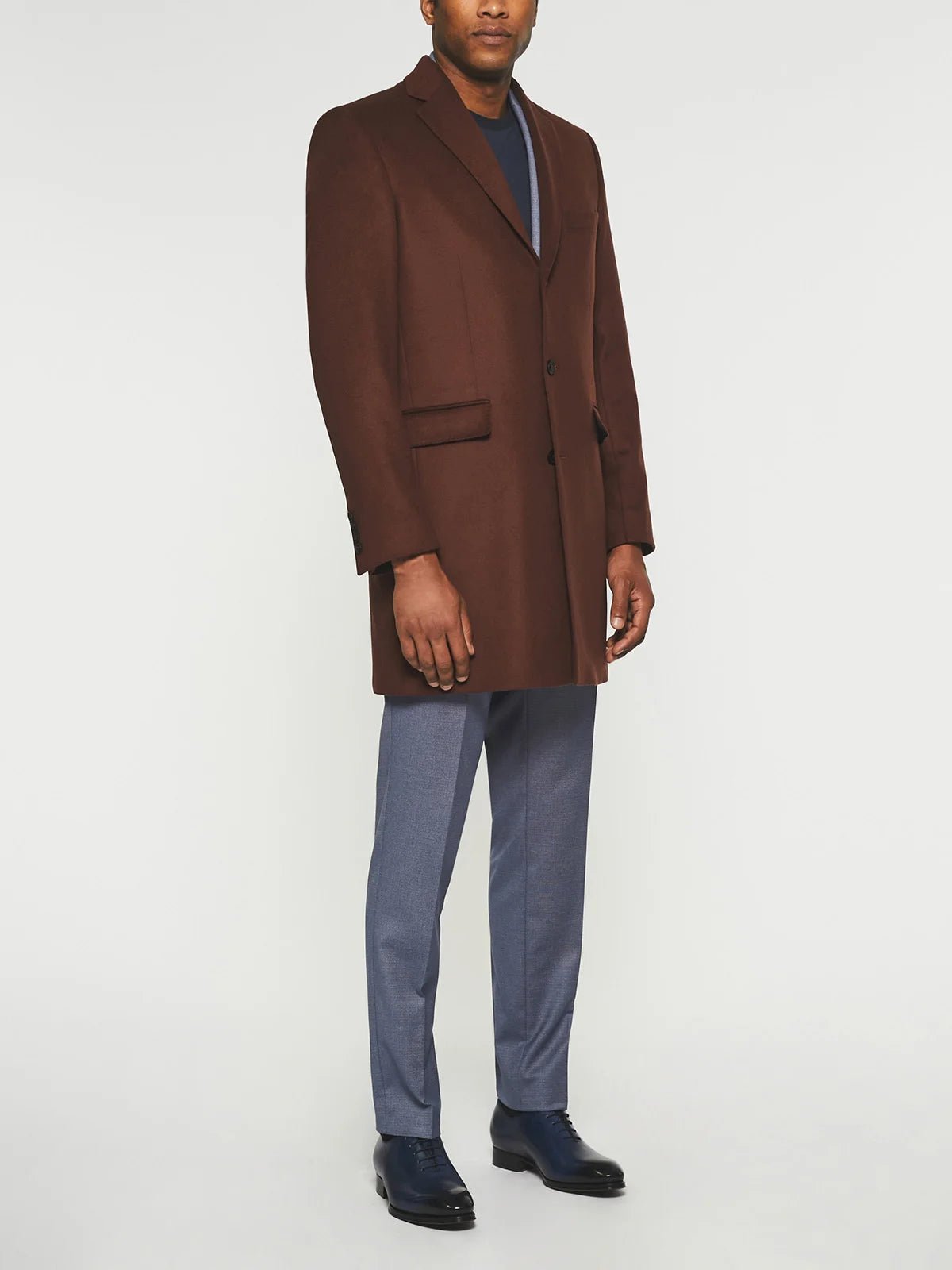 Manteau ville en laine et cachemire marron INDALECIO - IZAC