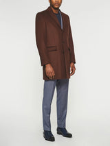Manteau ville en laine et cachemire marron INDALECIO - IZAC