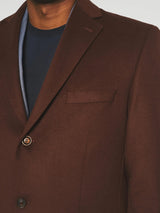 Manteau ville en laine et cachemire marron INDALECIO - IZAC