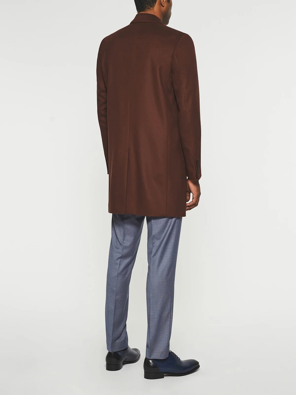 Manteau ville en laine et cachemire marron INDALECIO - IZAC