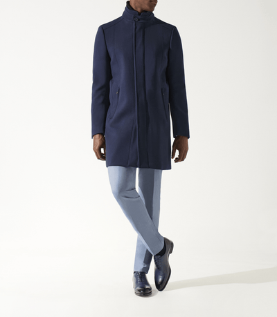 Manteau ville laine bleu marine INEON - IZAC