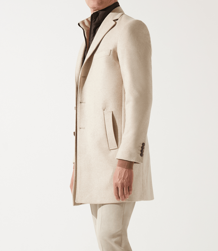 Manteau en laine cachemire beige ISAO