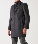 Manteau en laine et cachemire gris anthracite ISAO