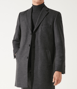 Manteau en laine et cachemire gris anthracite ISAO