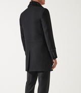 Manteau croisé col fourrure noir ISIO - IZAC