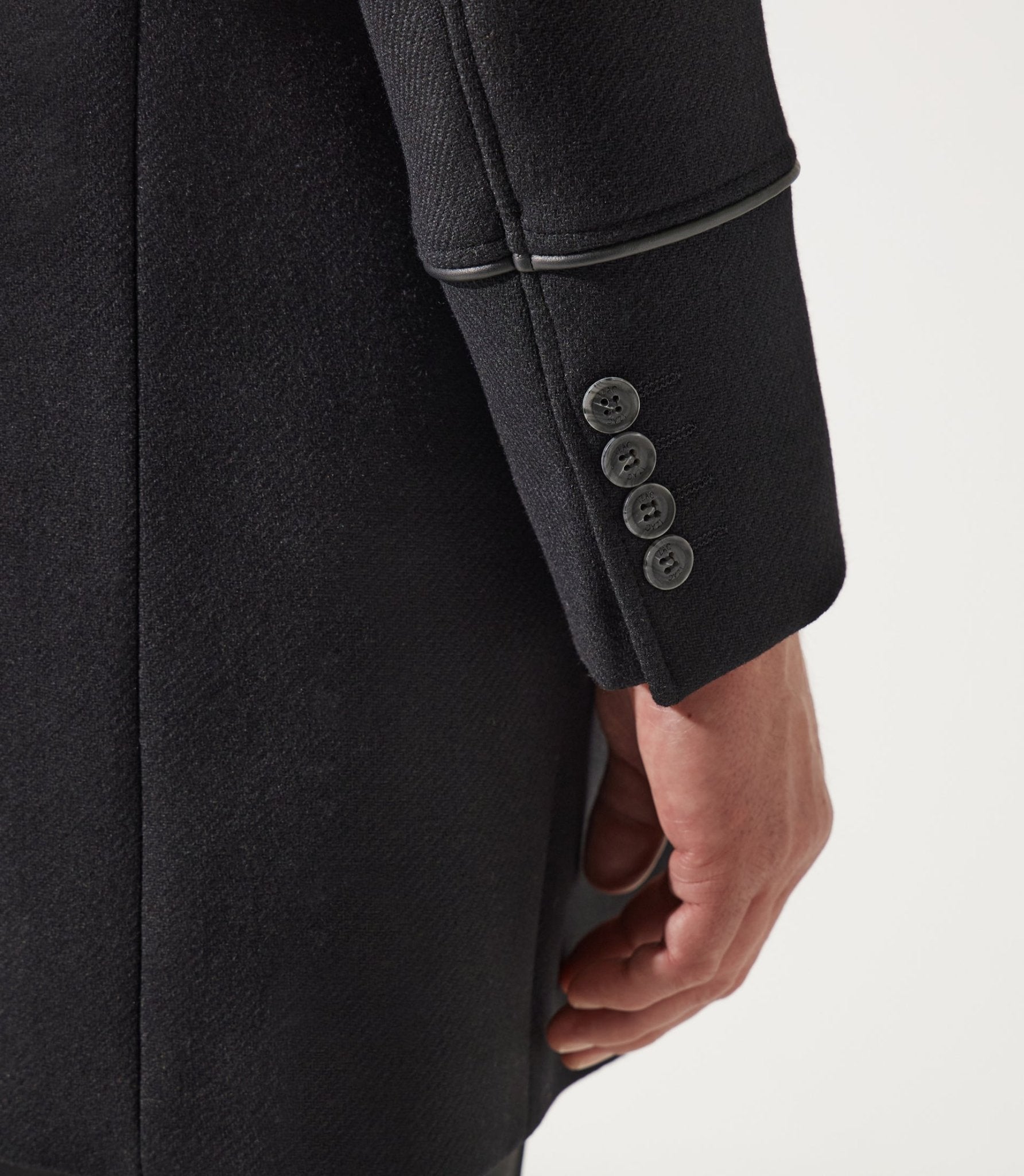 Manteau croisé col fourrure noir ISIO - IZAC