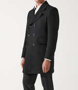 Manteau croisé col fourrure noir ISIO - IZAC