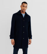 Manteau long droit marine