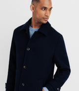 Manteau long droit marine