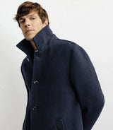Manteau long droit marine