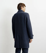 Manteau long droit marine