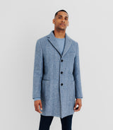 Manteau en laine avec boutons bleu - IZAC