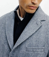Manteau en laine avec boutons bleu