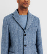 Manteau en laine avec boutons bleu - IZAC