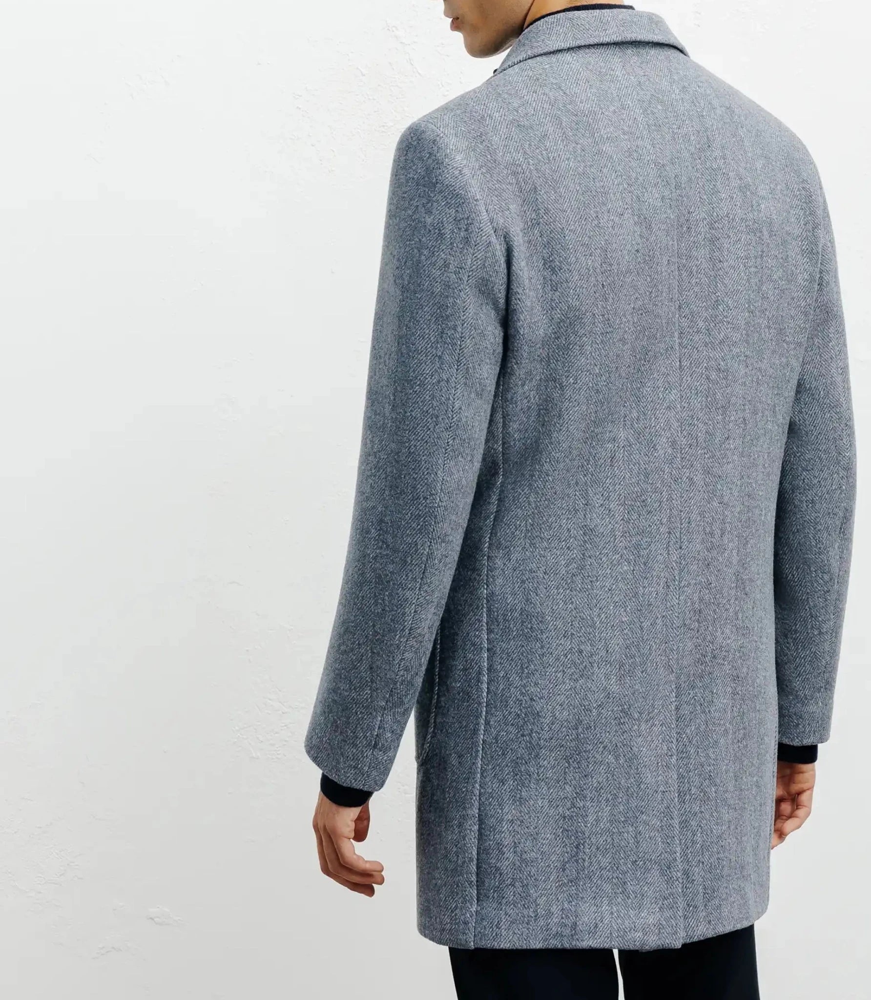 Manteau en laine avec boutons bleu - IZAC