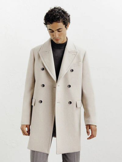 Manteau ville croisé beige - IZAC