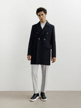 Manteau ville croisé noir - IZAC