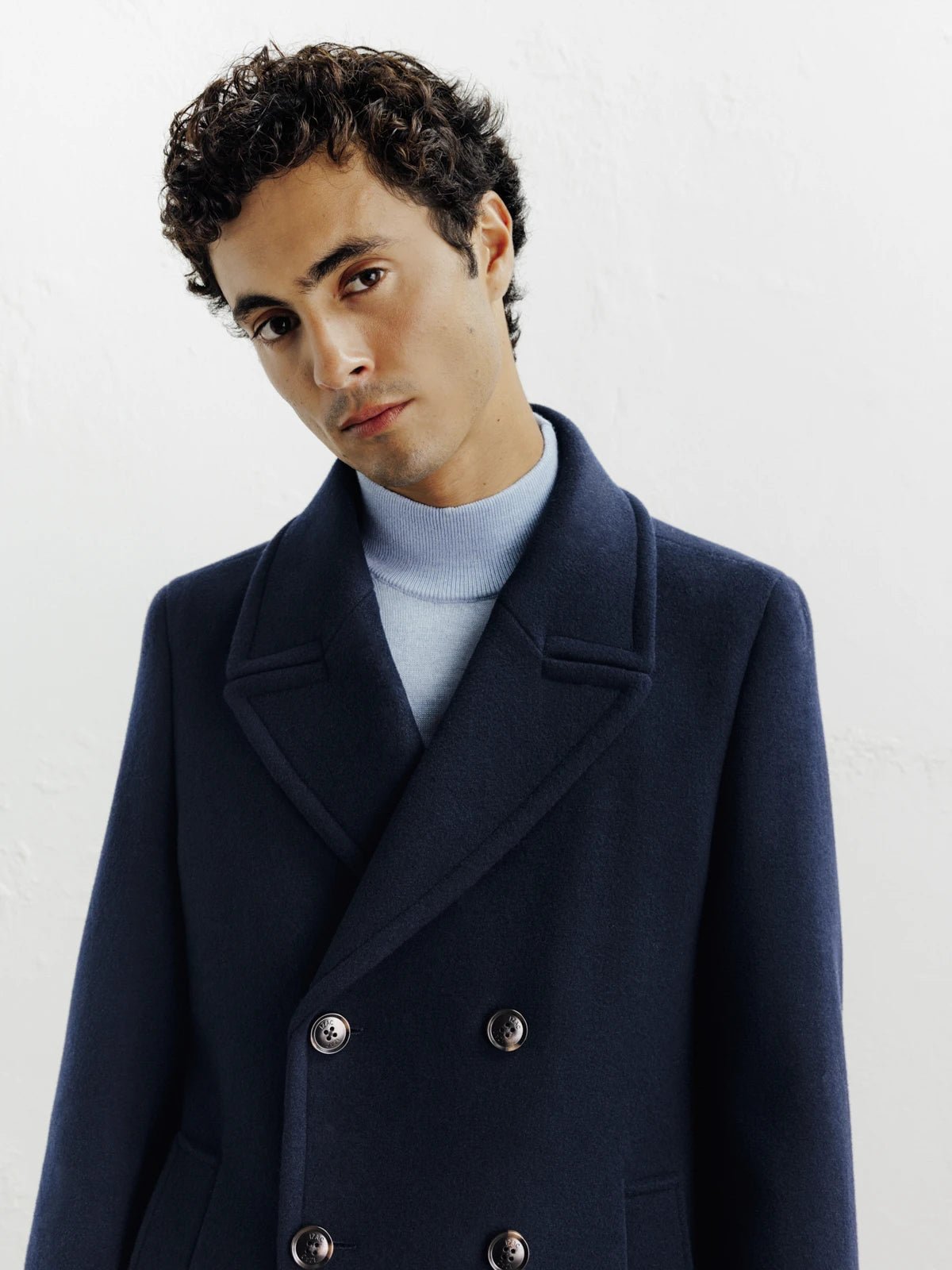 Caban en laine mélangé marine - IZAC