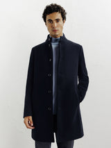 Manteau ville à col mao marine - IZAC