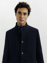 Manteau ville à col mao marine - IZAC