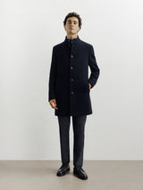 Manteau ville à col mao marine - IZAC