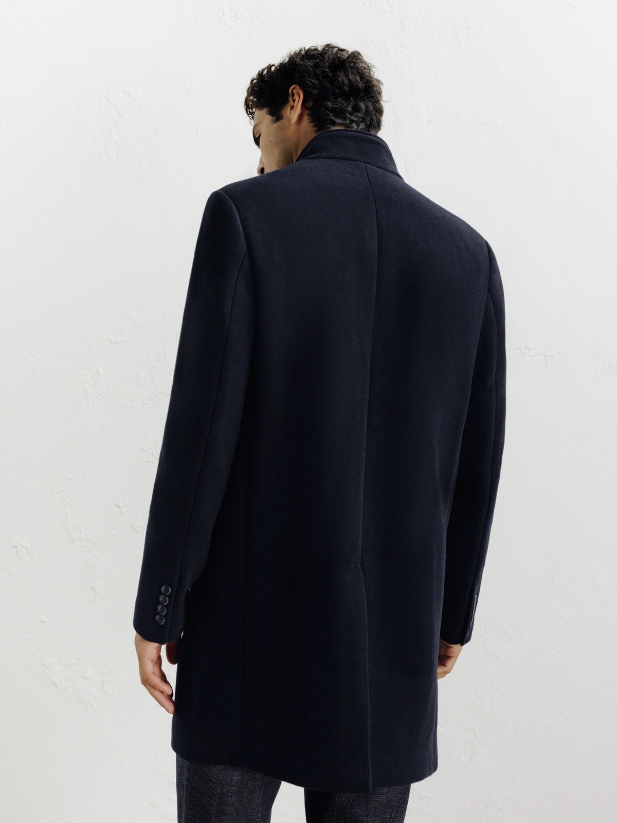 Manteau ville à col mao marine - IZAC