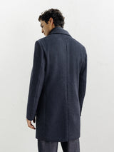 Manteau ville à parmenture amovible bleu denim - IZAC