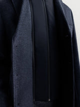 Manteau ville à parmenture amovible bleu denim - IZAC