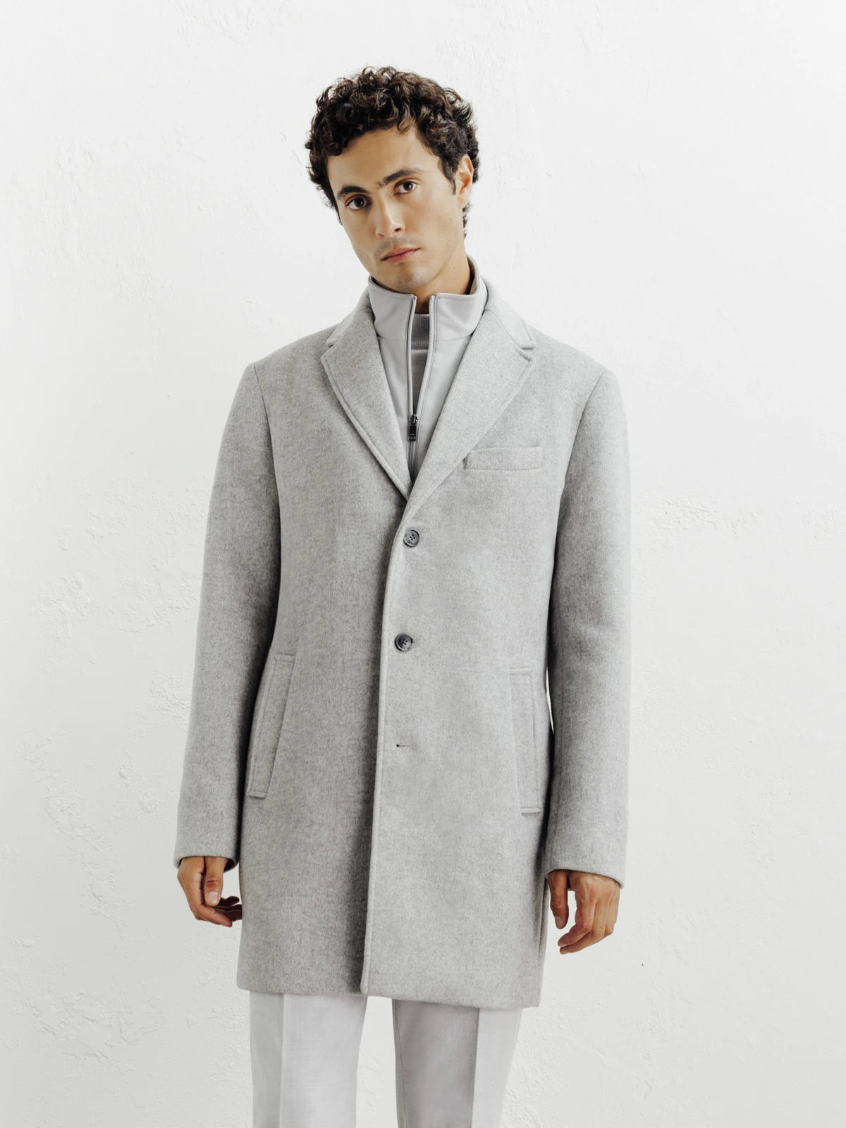 Manteau ville à parmenture amovible gris clair - IZAC