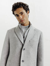 Manteau ville à parmenture amovible gris clair - IZAC