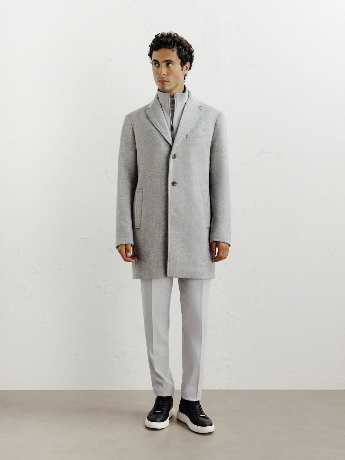 Manteau ville à parmenture amovible gris clair - IZAC