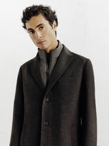 Manteau ville à parmenture amovible marron - IZAC